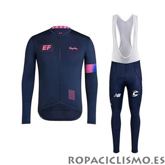 2020 Maillot EF Education First-Drapac Tirantes Mangas Largas Apagado Azul